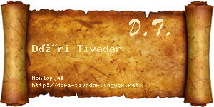 Dóri Tivadar névjegykártya